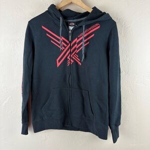 Harley-Davidson Black Zip-Up Hoodie Sweatshirt Orange Graphic Bumpus TN Small
